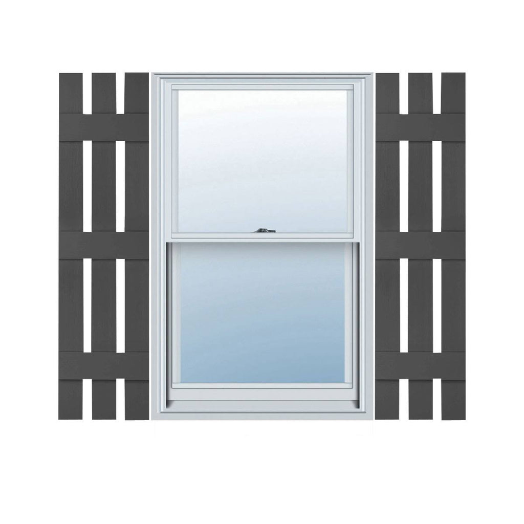 Tuxedo Grey Vinyl Board-n-Batten Shutters M862736
