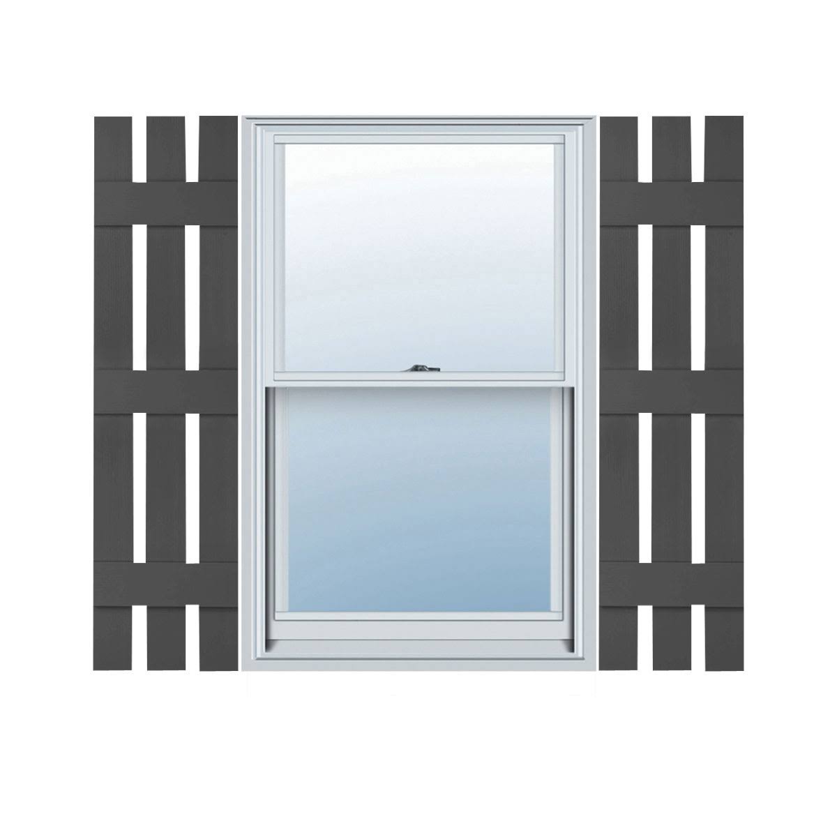 Tuxedo Grey Vinyl Board-n-Batten Shutters M862736