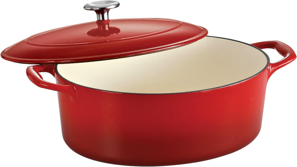 Enameled Cast Iron Covered Dutch Oven 7-Quart Gradated Red I906