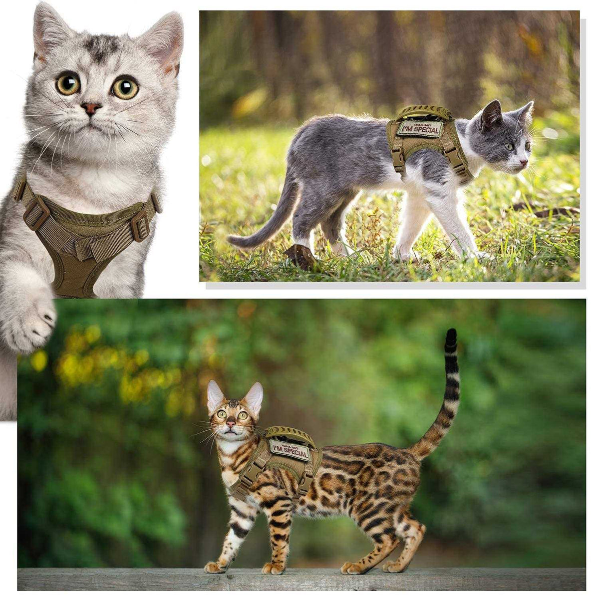 Tactical Cat Harness Soft Mesh Adjustable Pet Vest Harness I561