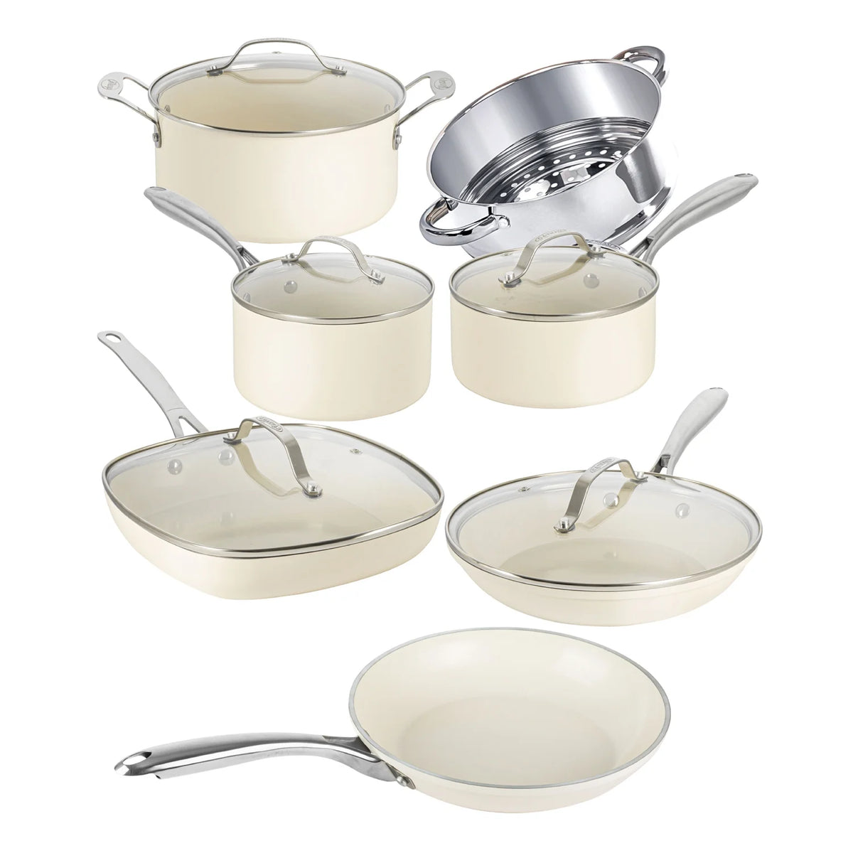 12 Piece Non Stick Ti-Cerama Copper Cookware Set O434