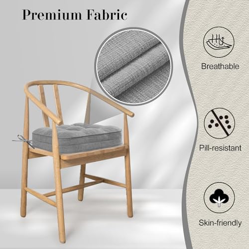 Khaki 16.5" x 16.5" Non-Slip Memory Foam Chair Cushions Set of 2 N739
