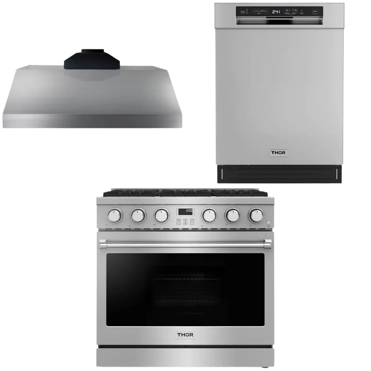 36 Gas Range, Range Hood and Dishwasher D9443