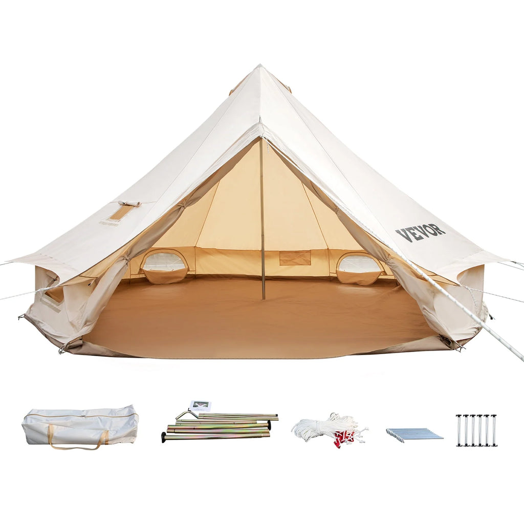Canvas Bell Tent with Stove Jacket Waterproof 4 Seasons W46120