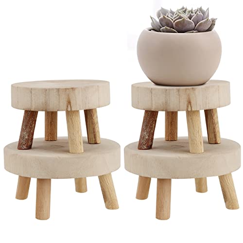 4 PCS Mini Wooden Plant Stand U662170