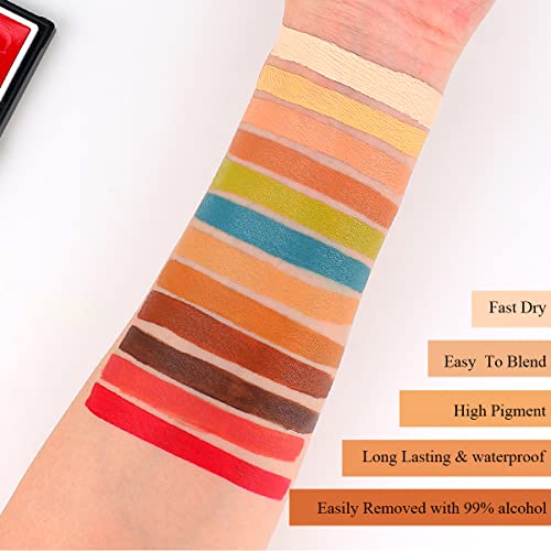 12 Color Alcohol Activated Face Paint Makeup Palette X4162