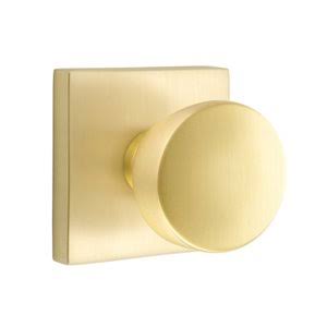 Double Dummy Laurent Door Knob and Square Rose in Satin Brass Y305384