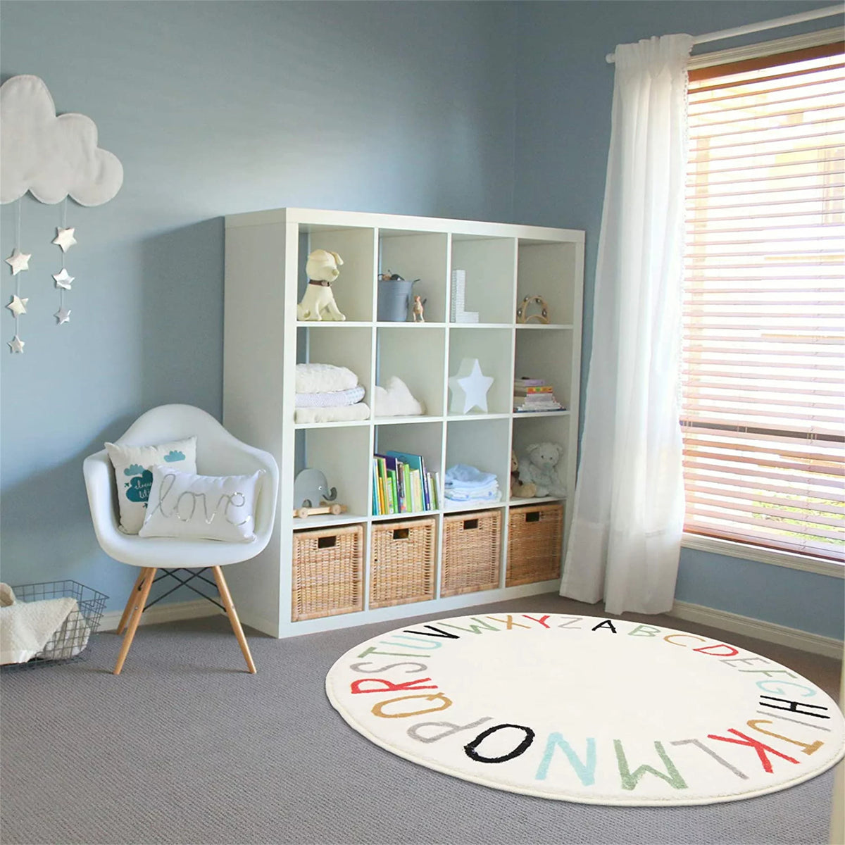 Super Soft 6ft Round Non-Slip Shaggy Area Rug P5409