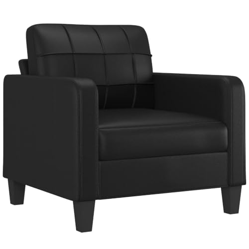 Black 55.1" Faux Leather 2-Seater Sofa R25482