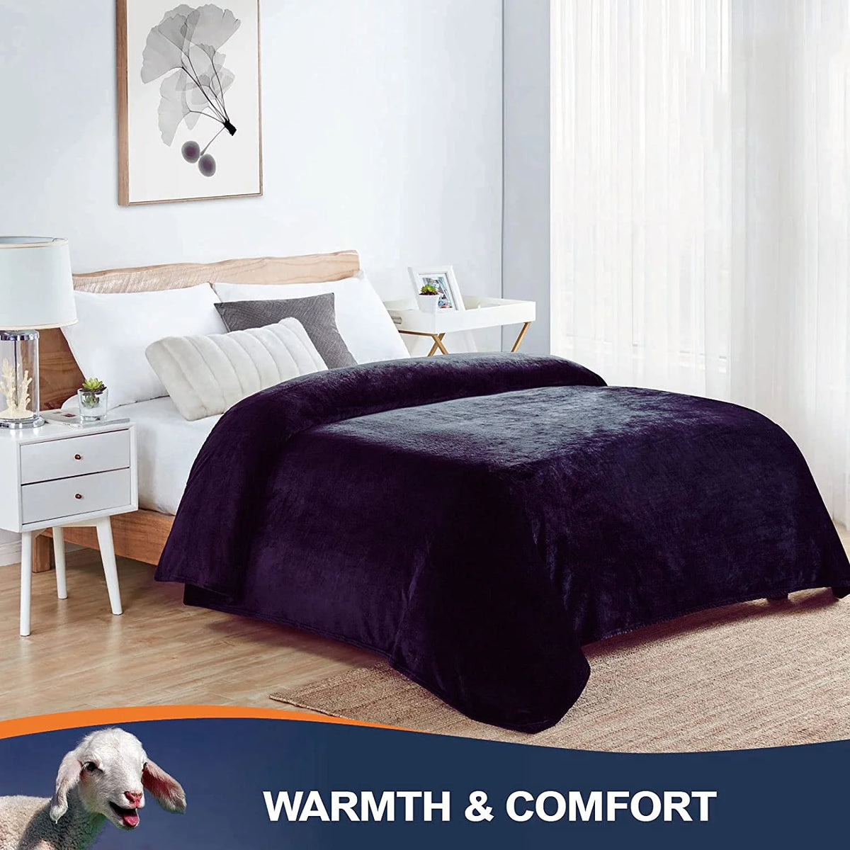 Ultra Soft Microplush Fleece Throw Blanket, 50 x 60, Orange, Machine Washable K902