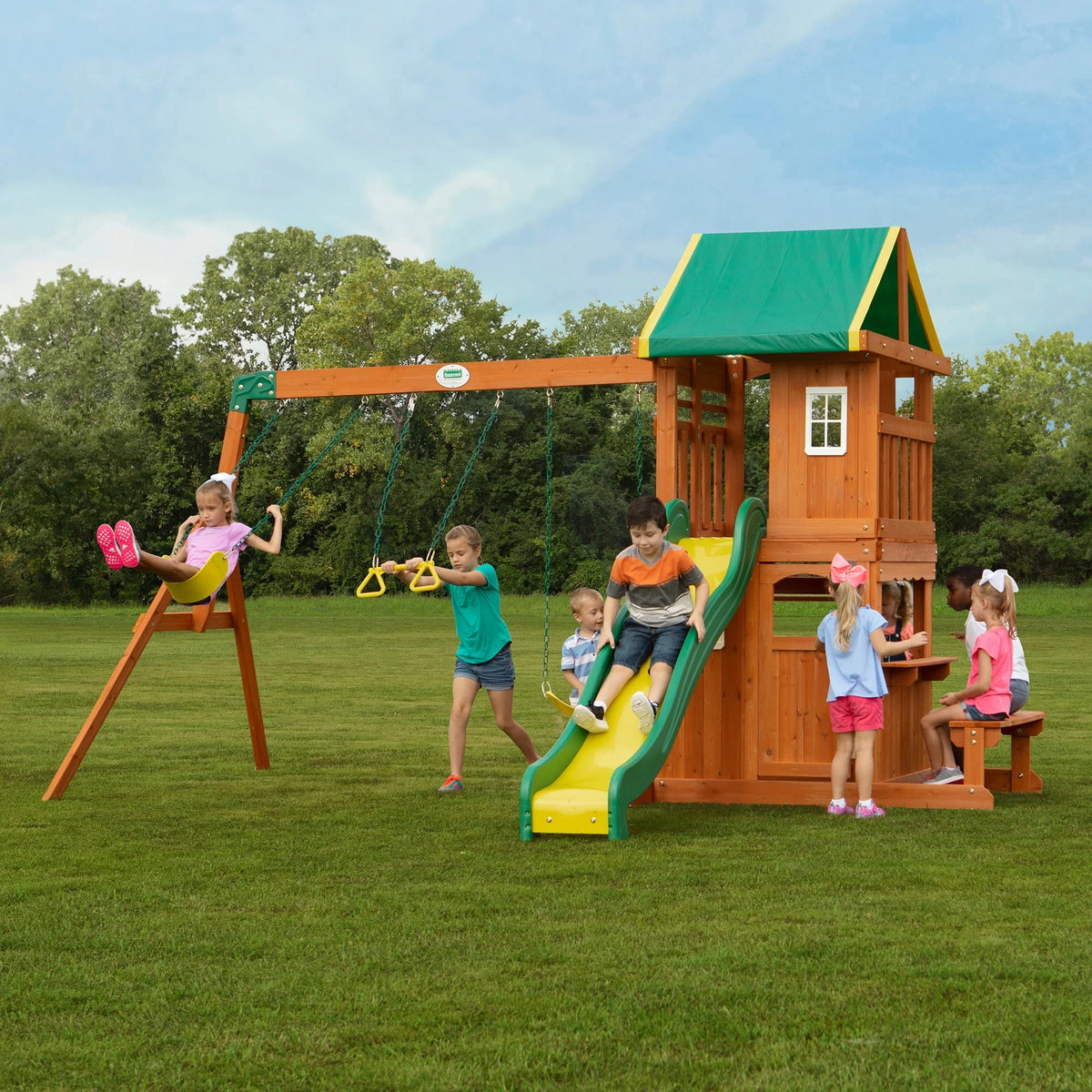 Cedar Wooden Swing Set X57585