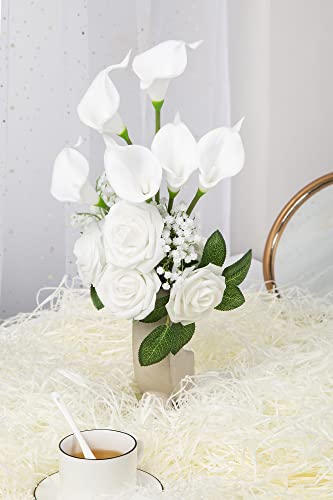 20 Pcs White Artificial Calla Lily Flowers H3181