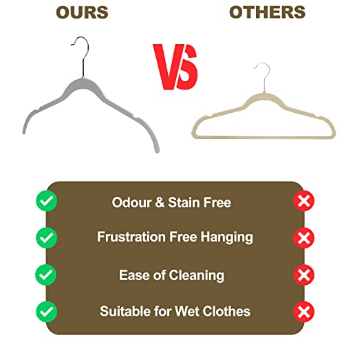 White 50 Pack Non-Velvet Plastic Heavy Duty Clothes Hangers with Chrome Swivel Hook I292320