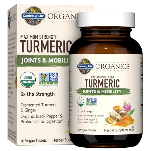 30 Tablets Turmeric Joints & Mobility Support 500mg Curcumin Black Pepper Organic Herbal Supplements E117