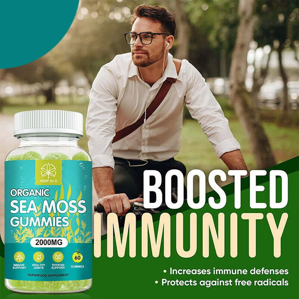 Organic Sea Moss Gummies, 2000mg 60 Capsule B644