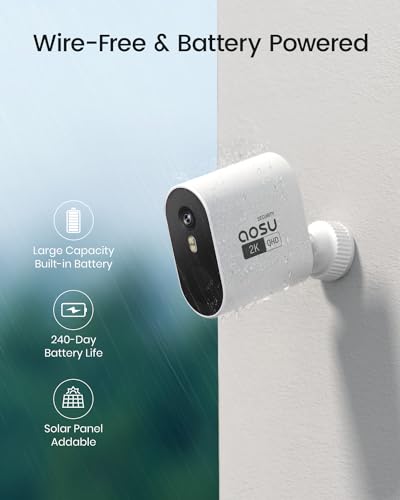 Outdoor Wireless Security Cameras 4-Cam-Kit 2K Color Night Vision Z281641