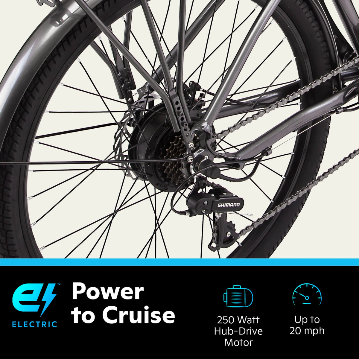 26-in. Low Step Cruiser Electric Bike 250w Motor W108783