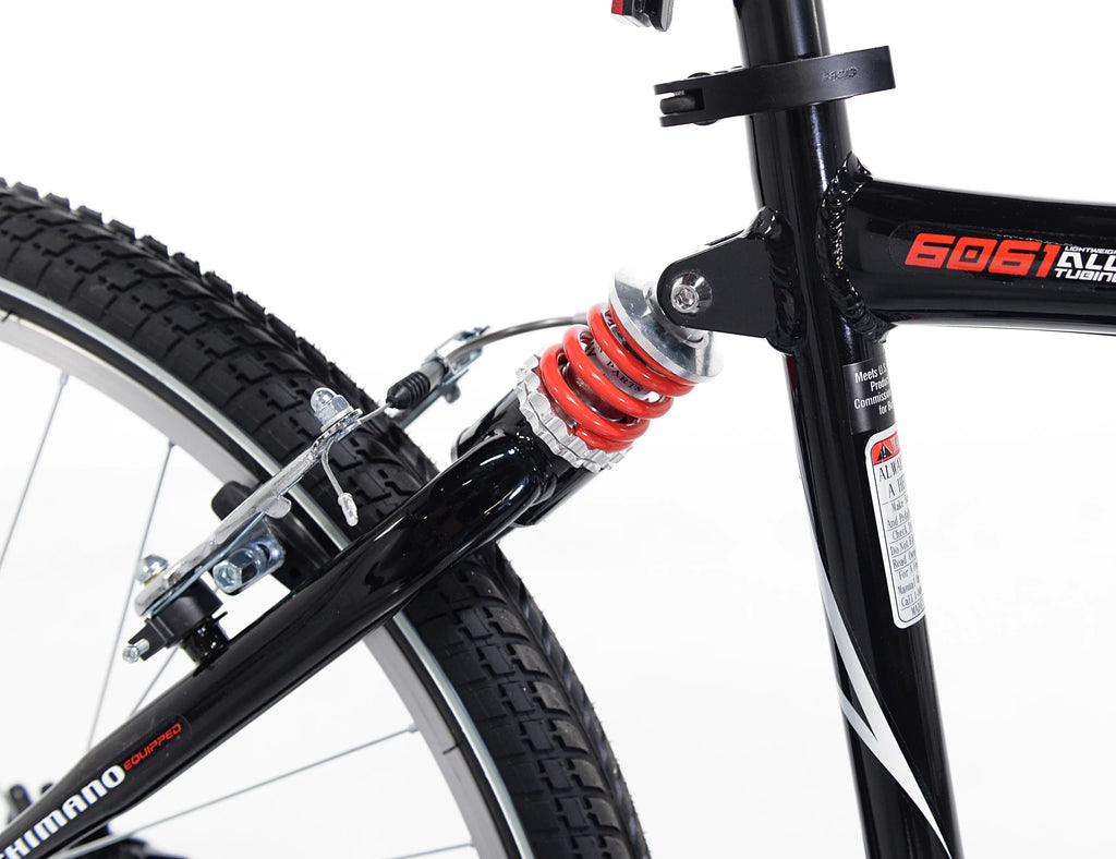 26 In. Black Full Suspension Comfort Bike Y123