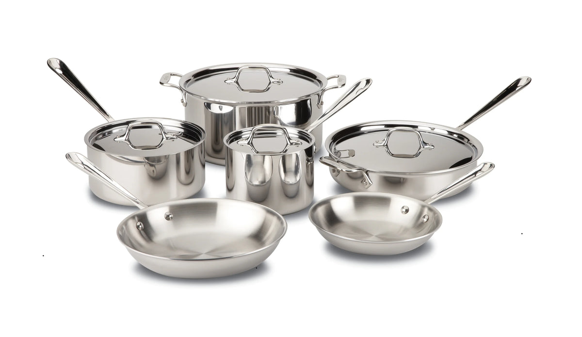 Stainless 3-ply Bonded 10 piece Cookware Set H259690