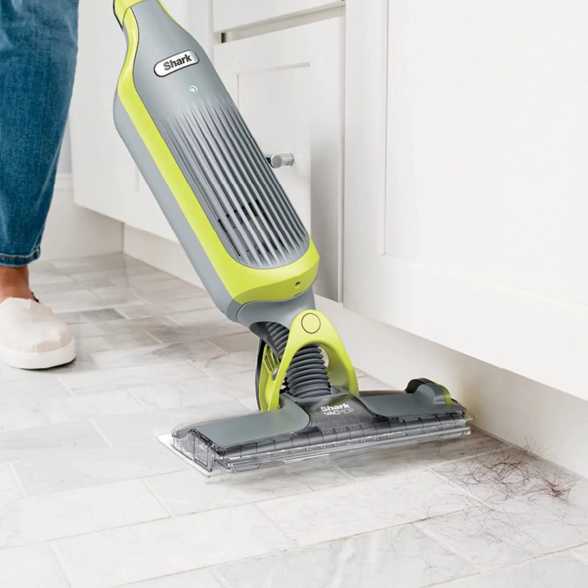Charcoal Gray Vacuum Mop with 12 Disposable Pads & 12 oz Cleaning Solution L207602