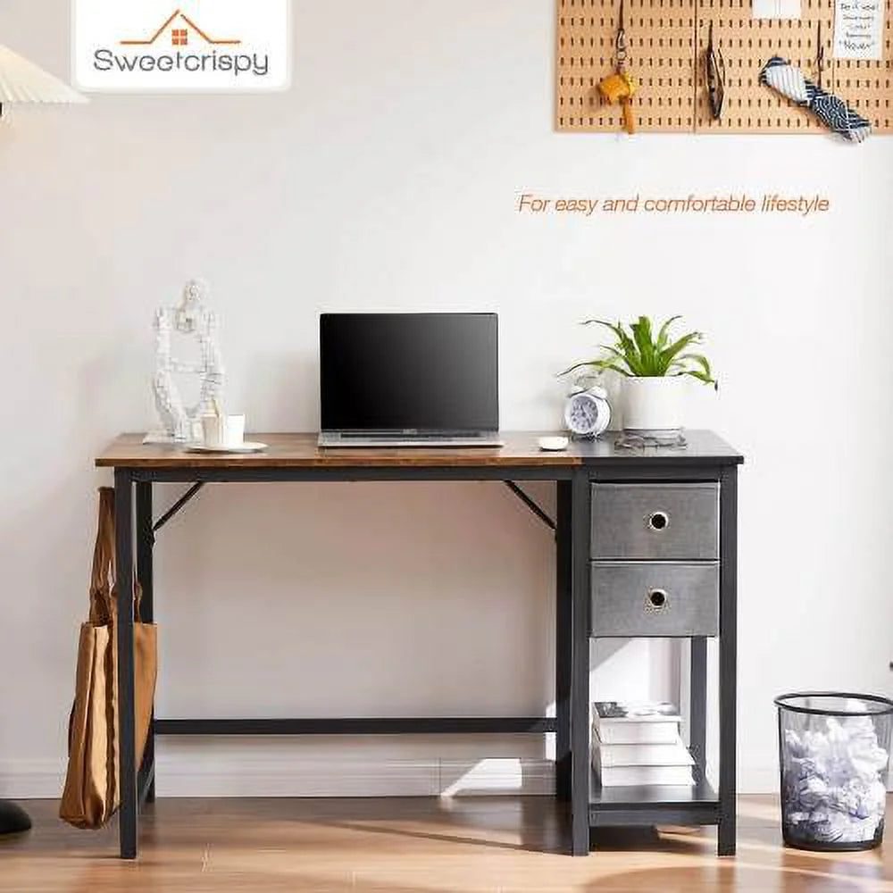 47IN Writing Desk with 2-Tier Drawers M276917