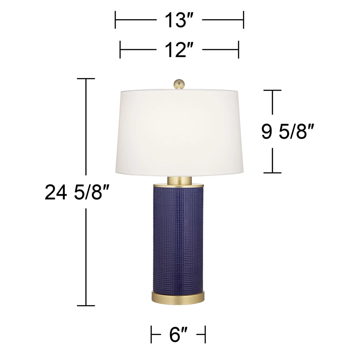 24 1/2" High Gold Textured Blue Ceramic Table Lamps Set of 2 M350854