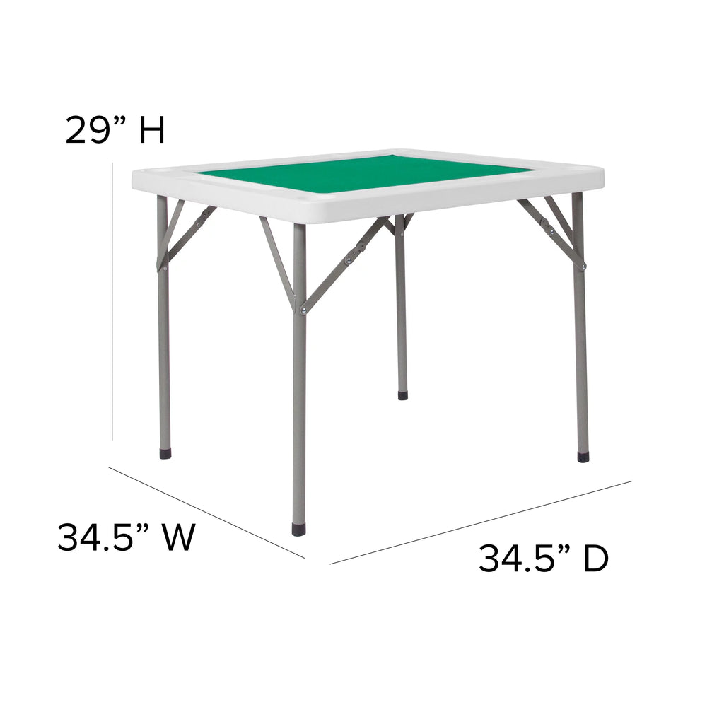 Square 4-Player Folding Card Game Table with Green Felt and Cup Holders A97092