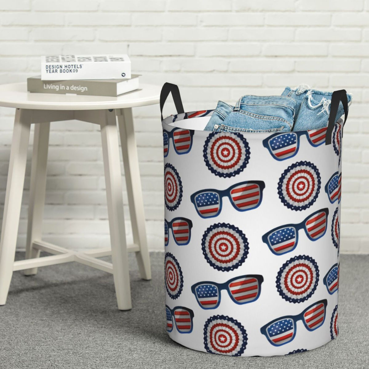 Waterproof Collapsible Laundry Basket with Handles B49832