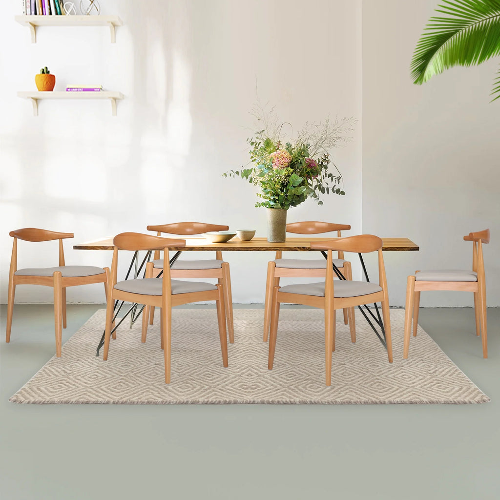 4 Pcs Mid-Century Dining Chair with Faux Leather Seat S57671