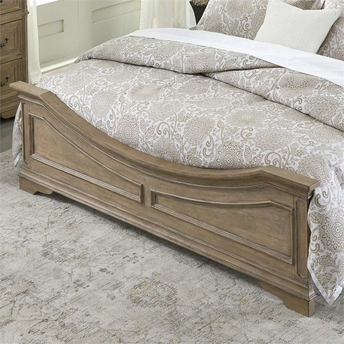 King Panel Bed in Weathered Bisque V618