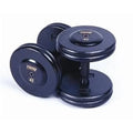 One Pair 65 Pounds Black Dumbbells with Contoured Handles Z77469