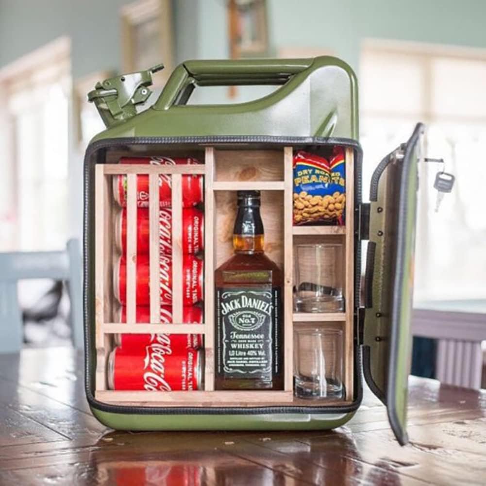 Army Green Jerry Can Mini Bar Set of 2 Z393