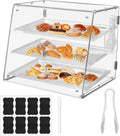 3 Tier Acrylic Display Case with Front Rear Door Clear 21'' x 18'' x 16.5'' J7220