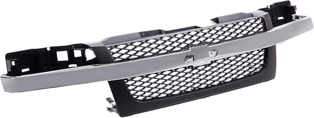 Front Dark Gray Grille Assembly with Chrome Center Bar P730591