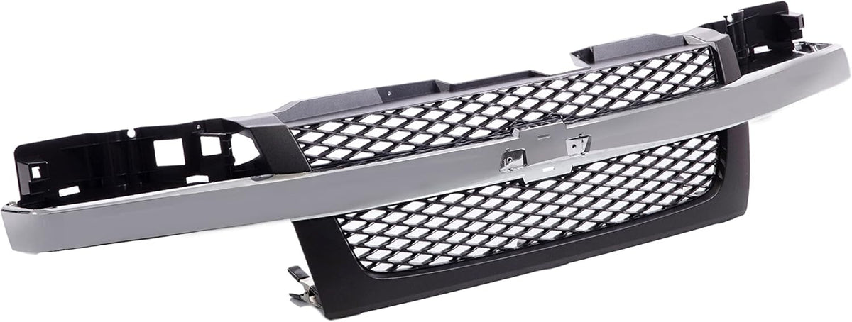 Front Dark Gray Grille Assembly with Chrome Center Bar P730591