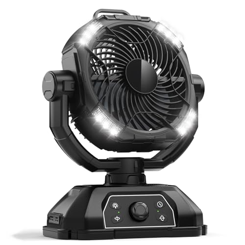 Rechargeable Camping Fan 30000mAh with RGB Lantern F35997