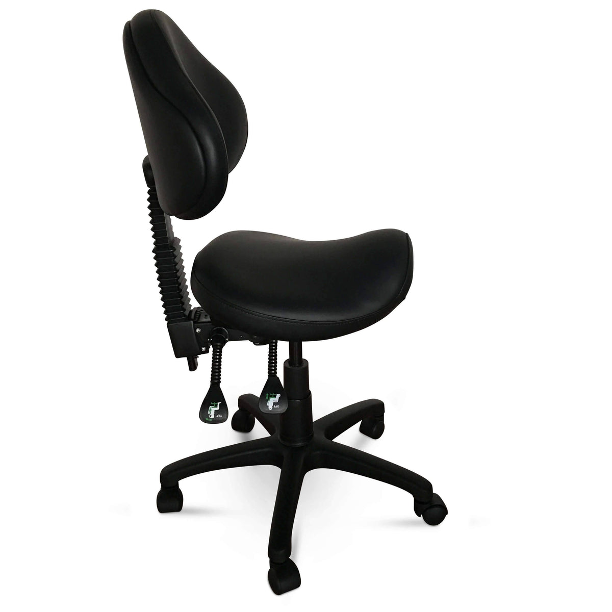 Rolling Saddle Stool with Adjustable Height and Backrest F5194