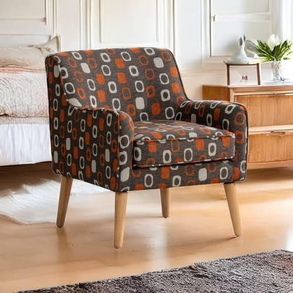 Grey Pattern Linen Fabric Accent Chair I15208