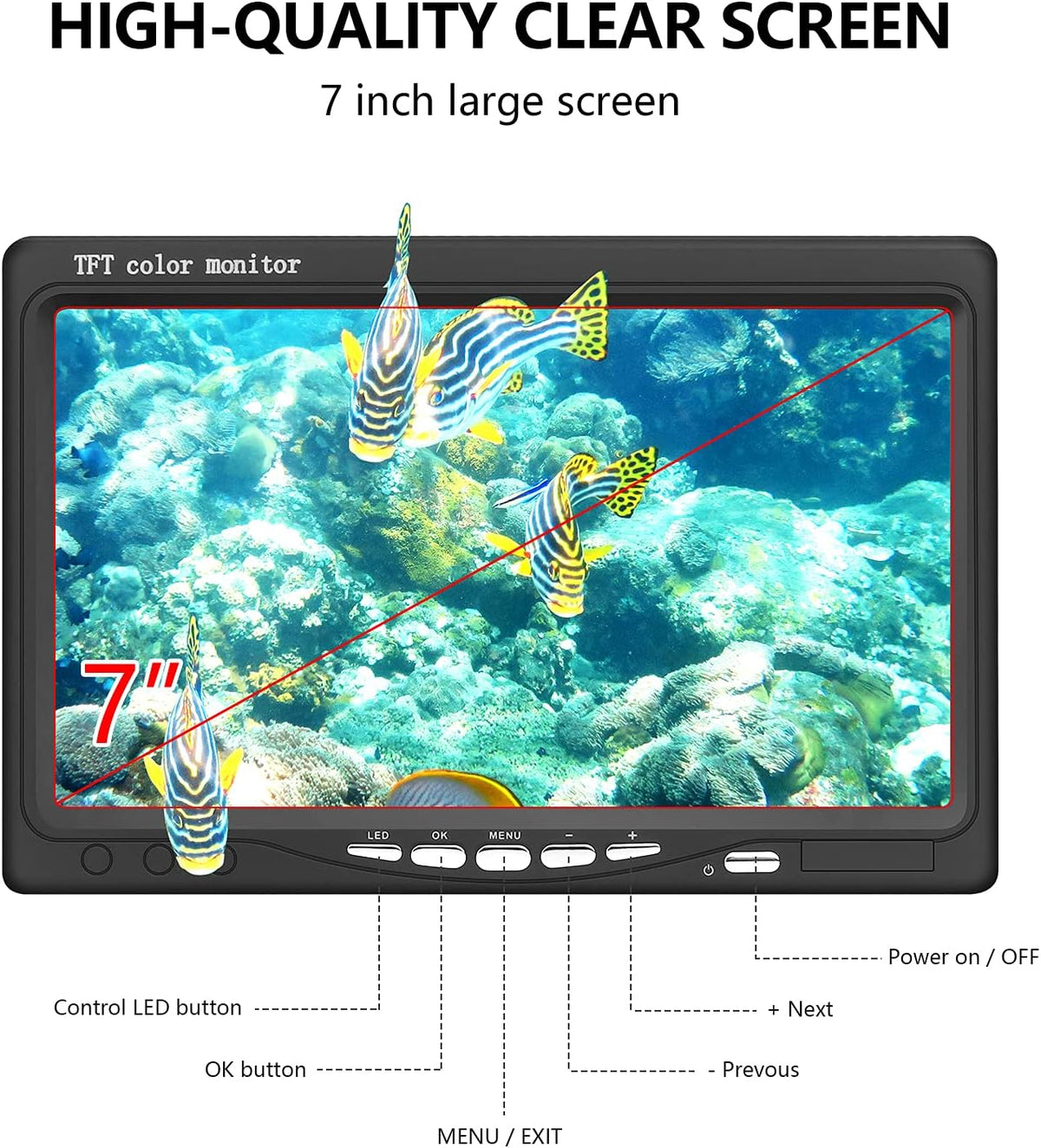 Underwater Fishing Camera with 7 inch HD LCD Monitor Y496394