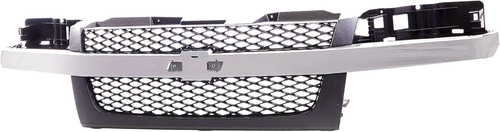 Front Dark Gray Grille Assembly with Chrome Center Bar P730591