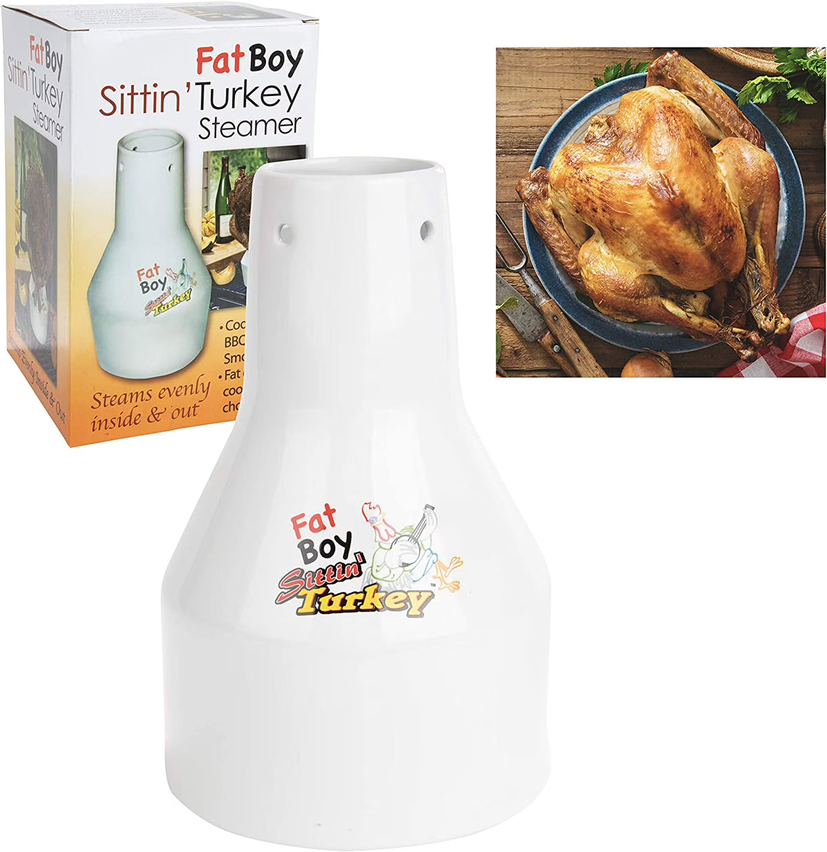 Ceramic Beer Can Turkey Roaster and Steamer G580043