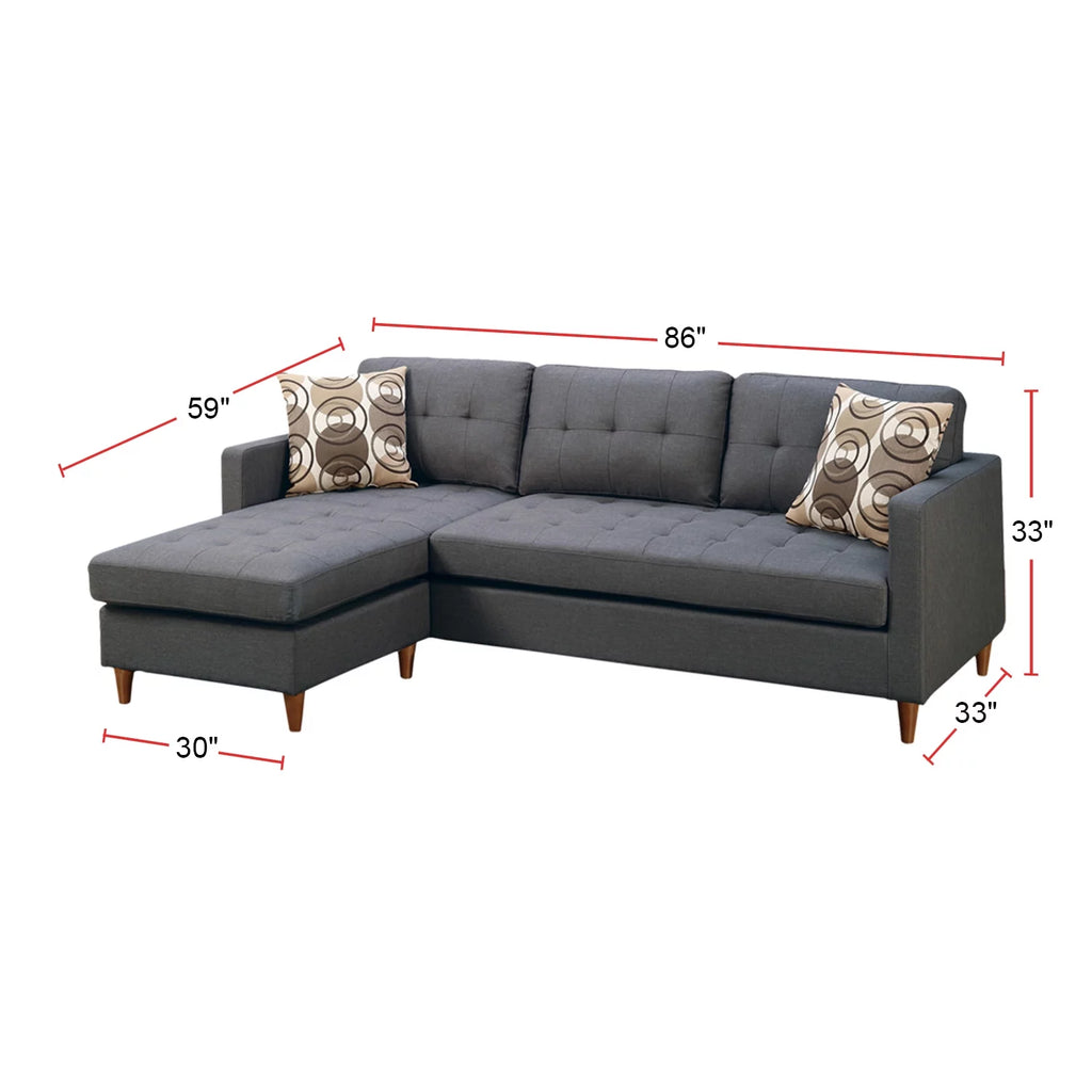 Blue Grey 2 Piece Sectional Sofa T6993