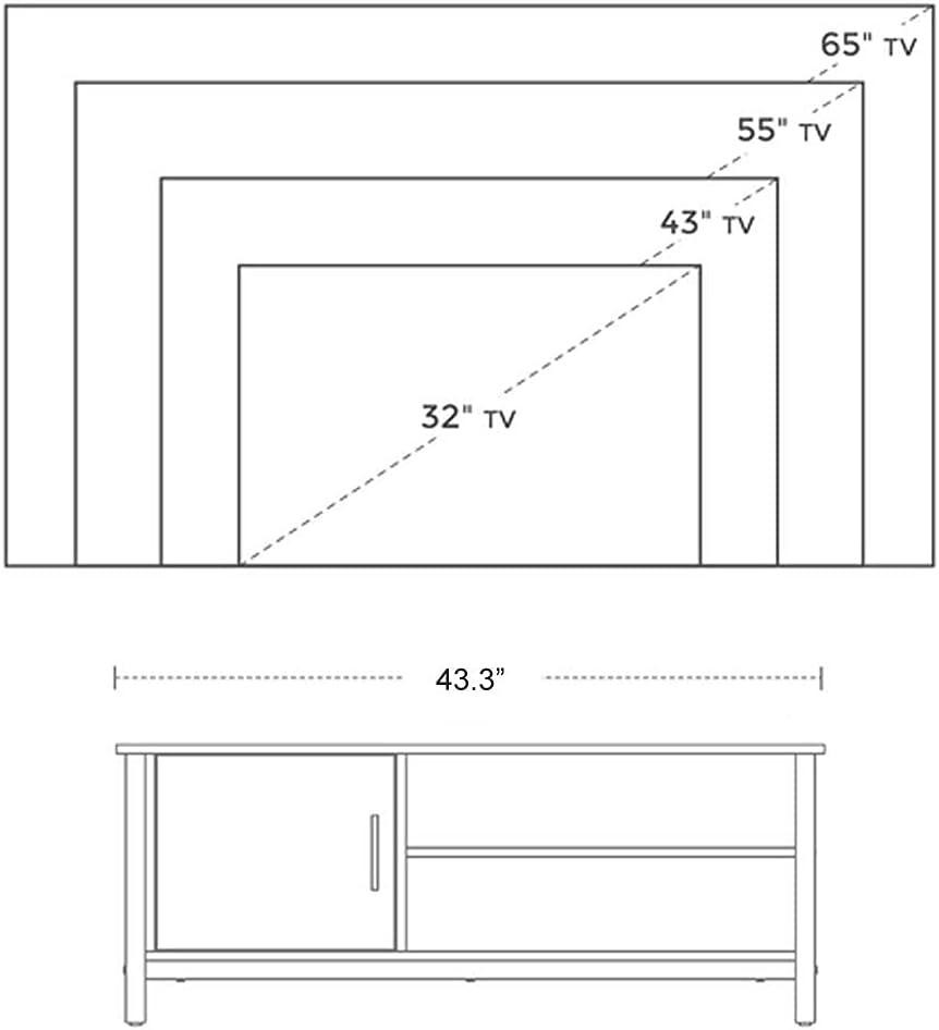 Rustic Brown TV Stand with Open Storage Shelves and Cabinet K78242