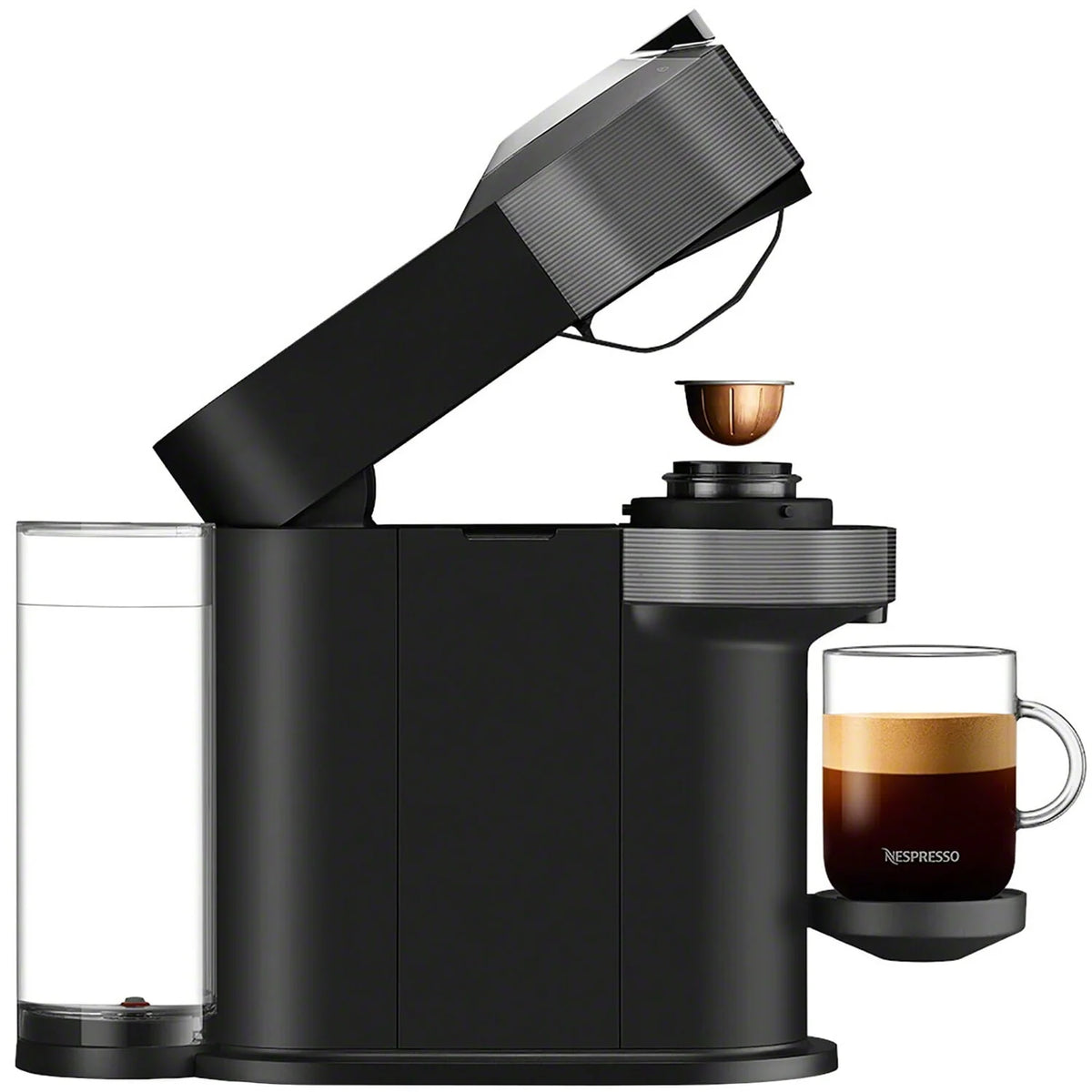 Chrome Coffee and Espresso Maker with Black Milk Frother U8527