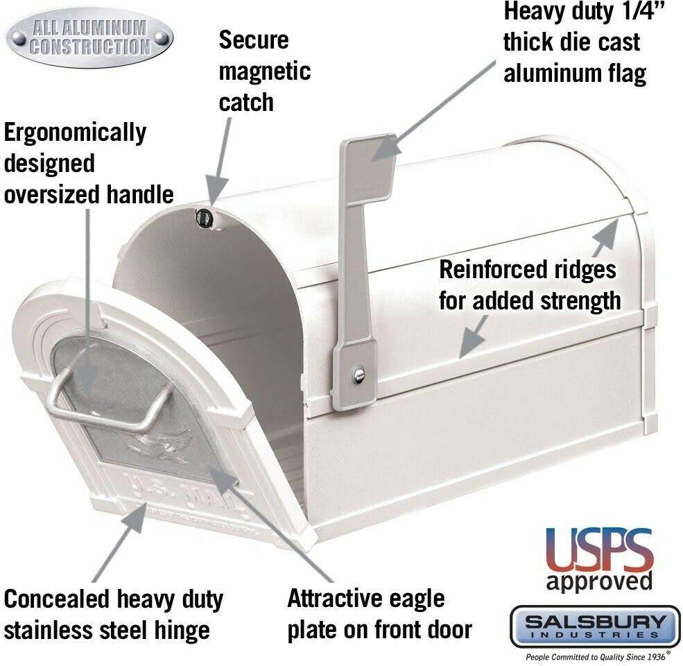 White/Silver Rural Mailbox U40526