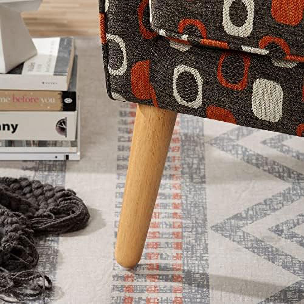 Grey Pattern Linen Fabric Accent Chair I15208