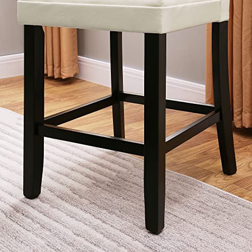 Red Faux Leather Upholstered Counter Height Bar Stool Set of 4 I728
