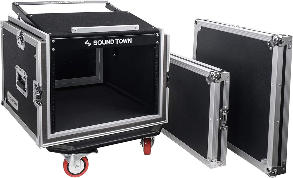 12U ATA Rack Case with 11U Slant Mixer Top and Casters G1281