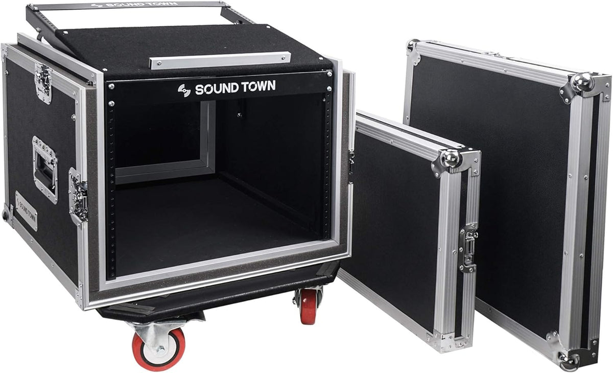 12U ATA Rack Case with 11U Slant Mixer Top and Casters G1281