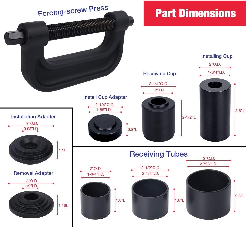 Adjustable Ball Joint Press Kit U Joint Remover Install Tool V750793